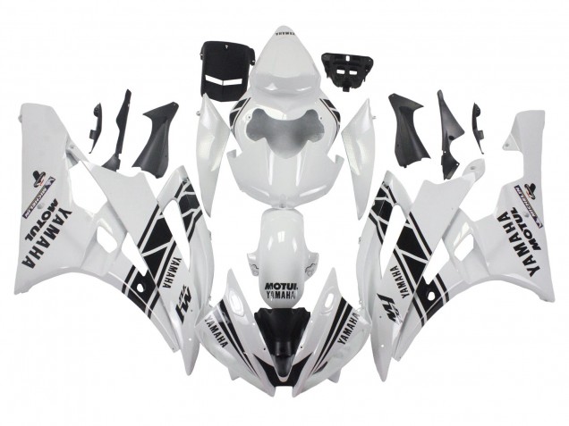 2006-2007 White Glossy Black Motul Michelin Yamaha YZF 600 R6 Motorcycle Fairings Australia
