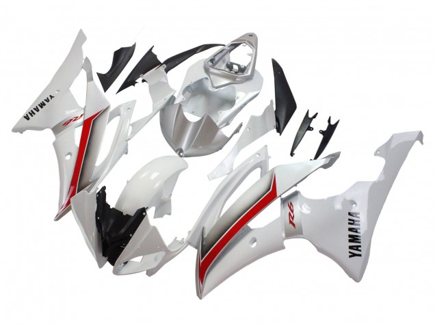 2008-2016 White Red Yamaha YZF 600 R6 Motorcycle Fairings Australia