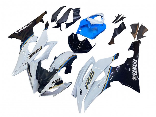 2008-2016 White Blue Glossy Black Yamaha YZF 600 R6 Motorcycle Fairing Australia