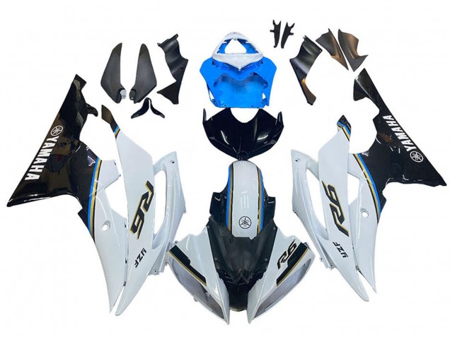 2008-2016 White Blue Glossy Black Yamaha YZF 600 R6 Motorcycle Fairing Australia