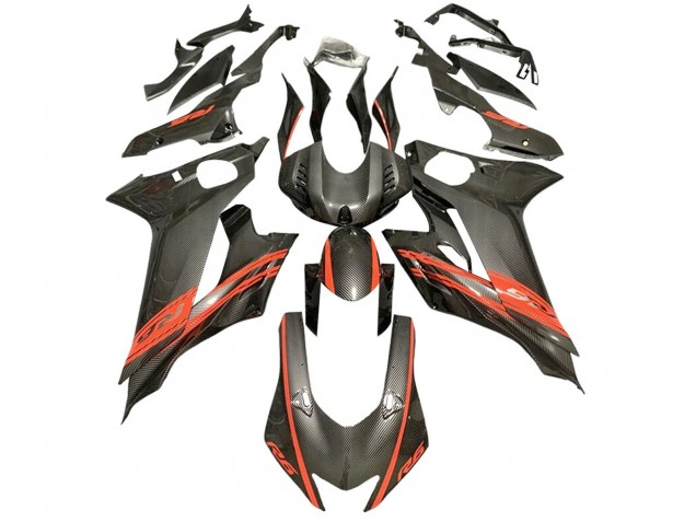 2017-2023 Red Black Carbon Fiber Style Yamaha YZF 600 R6 Motorcycle Fairings Australia