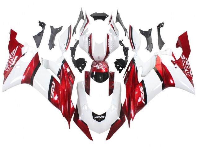 2017-2023 White Red Black Yamaha YZF 600 R6 Motorcycle Fairings Australia