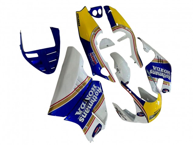 1994-1996 White Blue Yellow Gold Rothmans Honda NSR250 Motorcycle Fairings Australia