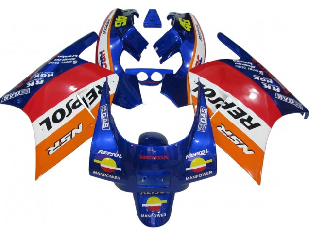 1988-1989 Orange White Red Blue Repsol Honda NSR250R Motorcycle Fairings Australia