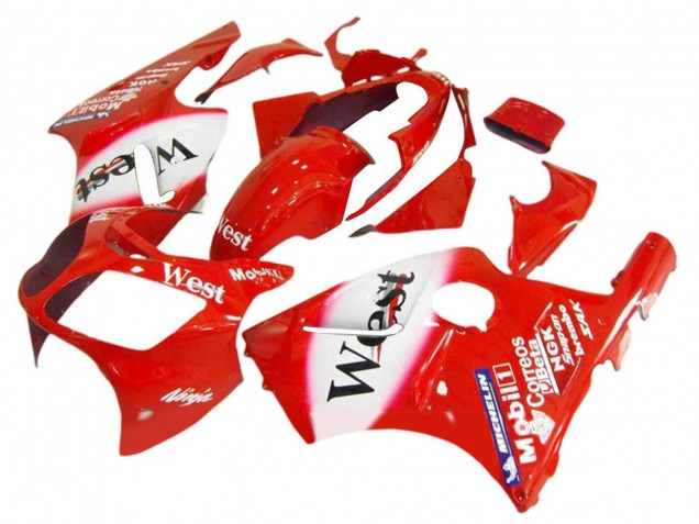 2000-2001 Red White Black West Kawasaki ZX12R Motorcycle Fairings Australia