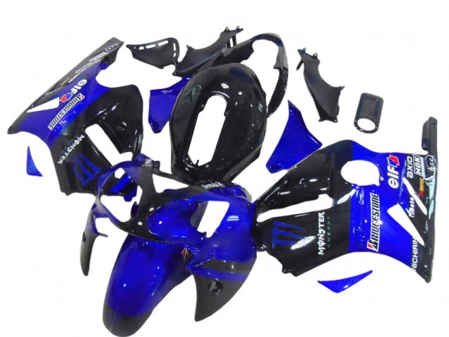 2000-2001 Glossy Black Blue Monster Kawasaki ZX12R Motorcycle Fairings Australia