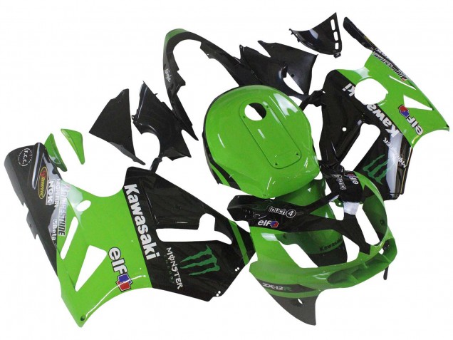 2002-2006 Green Glossy Black Elf Touch4 Monster Kawasaki ZX12R Motorcycle Fairing Australia