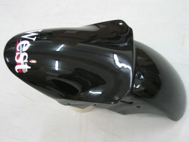 2000-2001 Glossy Black White West Kawasaki ZX9R Motorcycle Fairings Australia