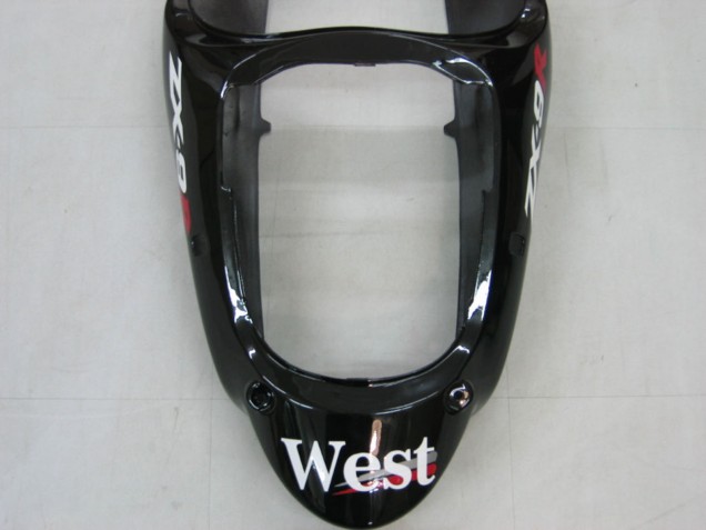 2000-2001 Glossy Black White West Kawasaki ZX9R Motorcycle Fairings Australia