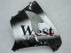 2000-2001 Glossy Black White West Kawasaki ZX9R Motorcycle Fairings Australia