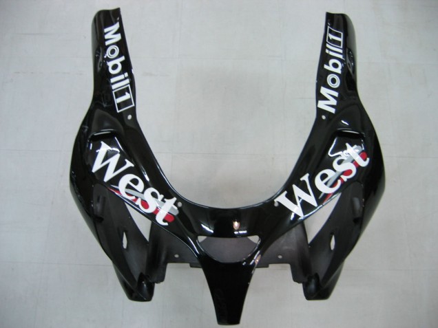 2000-2001 Glossy Black White West Kawasaki ZX9R Motorcycle Fairings Australia