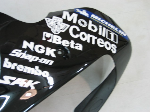 2000-2001 Glossy Black White West Kawasaki ZX9R Motorcycle Fairings Australia