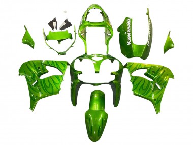 2000-2001 Green Flame Kawasaki ZX9R Motorcycle Fairings Australia