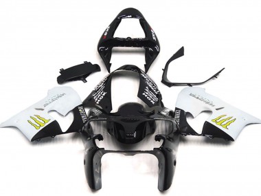 2002-2003 White Glossy Black Yellow Monster Kawasaki ZX9R Motorcycle Fairings Australia