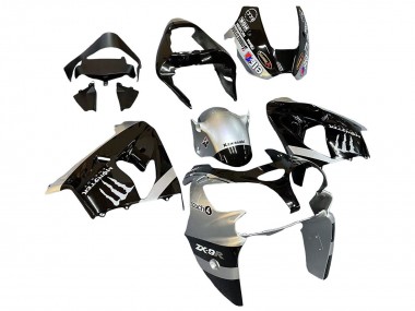 2002-2003 Silver Glossy Black Monster Elf Kawasaki ZX9R Motorcycle Fairings Australia