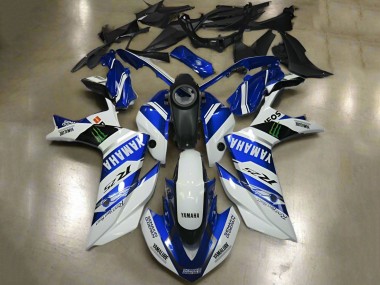 2015-2018 White Blue Yamalube ENEOS Monster Yamaha YZF R3/R25 Motorcycle Fairings Australia