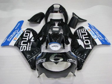 1995-1997 Glossy Black White Blue Lotus Aprilia RS250 Motorcycle Fairings Australia
