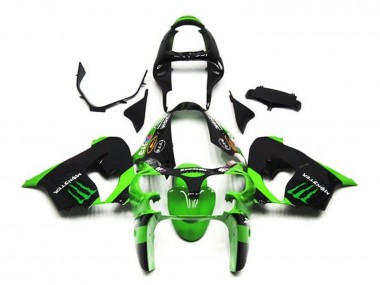 2002-2003 Green Black Monster Kawasaki ZX9R Motorcycle Fairings Australia