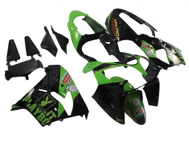 2002-2003 Green Black Playboy Kawasaki ZX9R Motorcycle Fairings Australia