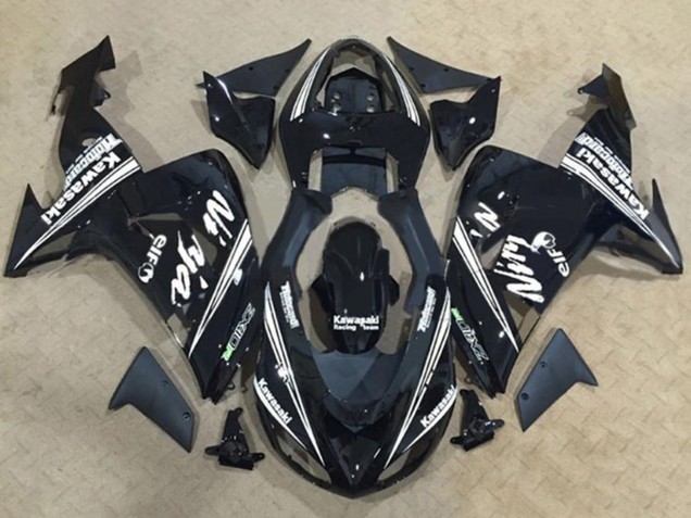 2006-2007 Glossy Black White Stripe Elf Kawasaki ZX10R Motorcycle Fairings Australia