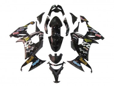 2008-2010 Glossy Black Blue Yellow Monster Kawasaki ZX10R Motorcycle Fairings Australia