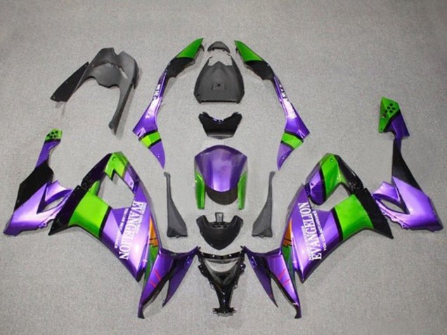 2008-2010 Purple Green Black Evangelion Kawasaki ZX10R Motorcycle Fairings Australia