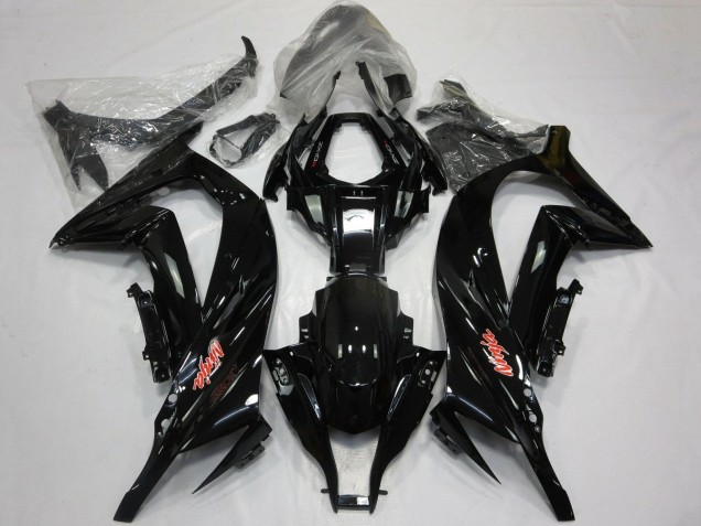 2011-2015 Glossy Black Red Kawasaki ZX10R Motorcycle Fairings Australia