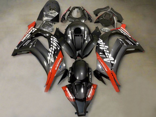2011-2015 Faux Carbon Fiber Red White Kawasaki ZX10R Motorcycle Fairings Australia