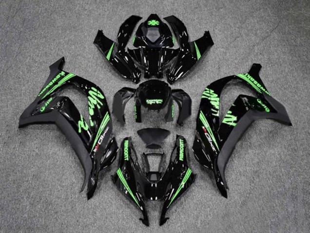 2016-2020 Glossy Black Green Kawasaki ZX10R Motorcycle Fairings Australia