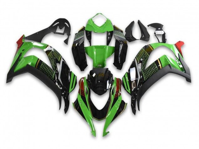 2016-2020 Green Glossy Black Red Honeycomb Kawasaki ZX10R Motorcycle Fairings Australia