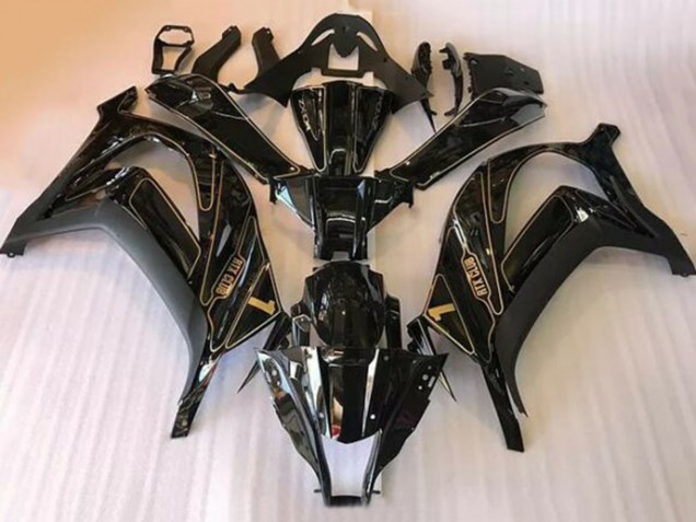 2016-2020 Glossy Black Gold Kawasaki ZX10R Motorcycle Fairings Australia