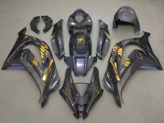 2016-2020 Faux Carbon Fiber Gold Kawasaki ZX10R Motorcycle Fairings Australia