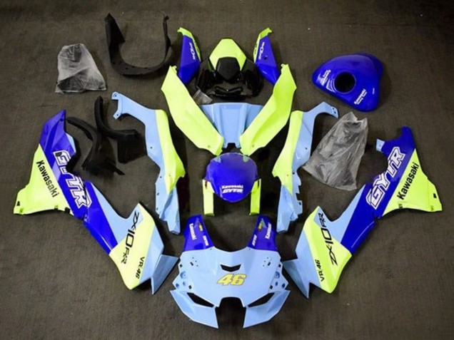 2021-2025 Blue Yellow GYTR 46 Kawasaki ZX10R Motorcycle Fairings Australia