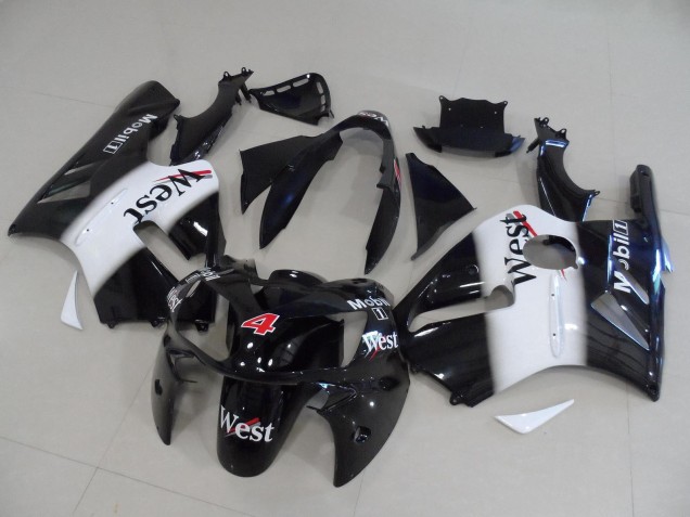 2002-2006 Glossy Black White Red West Mobil 4 Kawasaki ZX12R Motorcycle Fairings Australia