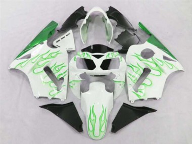 2002-2006 White Green Flame Kawasaki ZX12R Motorcycle Fairings Australia
