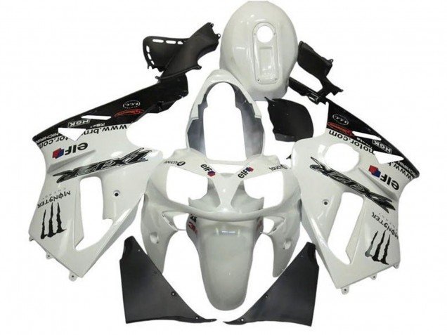 2002-2006 Pearl White Black Elf Monster Kawasaki ZX12R Motorcycle Fairings Australia