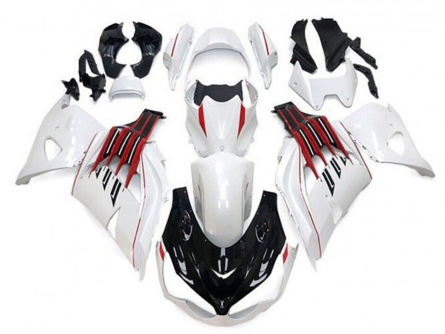 2012-2024 White Black Red Stripe Kawasaki ZX14R ZZR1400 Motorcycle Fairings Australia