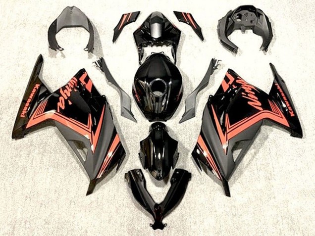 2013-2024 Glossy Black Orange Kawasaki EX300 Motorcycle Fairings Australia