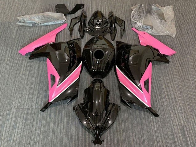 2013-2024 Glossy Black Pink White Stripe Kawasaki EX300 Motorcycle Fairings Australia