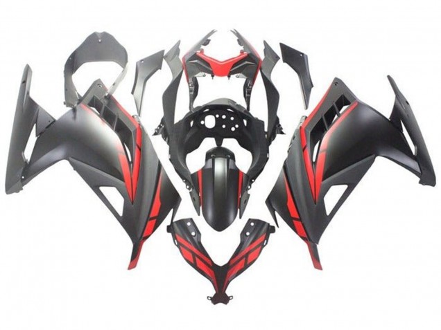 2013-2024 Matte Black Red Kawasaki EX300 Motorcycle Fairing Australia