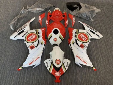 2013-2024 White Red Lucky Strike Kawasaki EX300 Motorcycle Fairings Australia