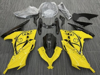 2013-2024 Yellow Black Circles Kawasaki EX300 Motorcycle Fairings Australia