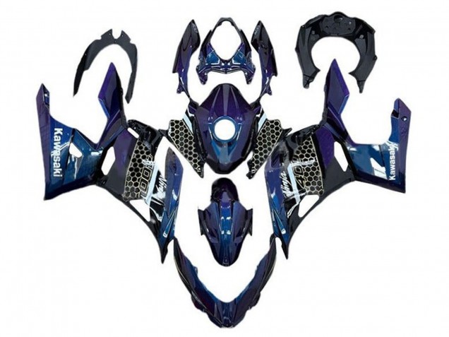 2018-2024 Blue White Honeycomb Kawasaki Ninja 400 Motorcycle Fairings Australia