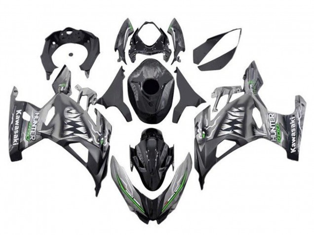 2018-2024 Nardo Grey Black Shark Kawasaki Ninja 400 Motorcycle Fairings Australia