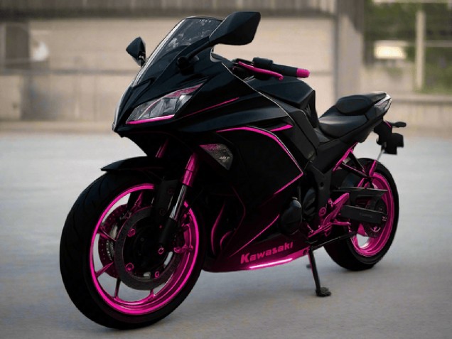 2017-2019 Glossy Black Pink Stripe Kawasaki Ninja 650 EX650 Motorcycle Fairings Australia