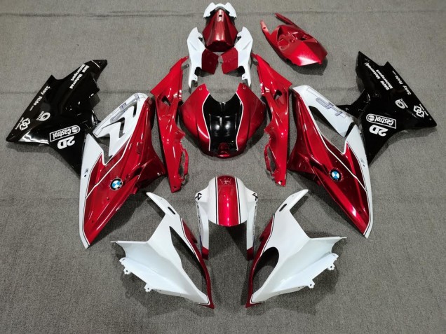 2009-2014 White Red Glossy Black Castrol BMW S1000RR Motorcycle Fairings Australia