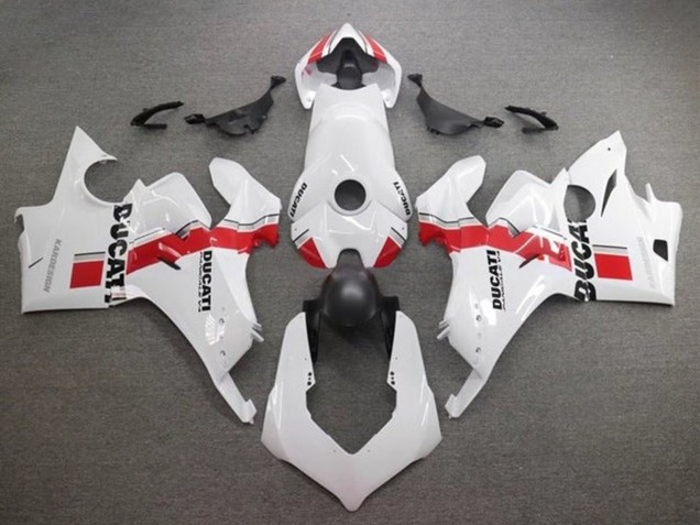 2020-2021 White Red Stripe Ducati Panigale V4 V4S Motorcycle Fairings Australia