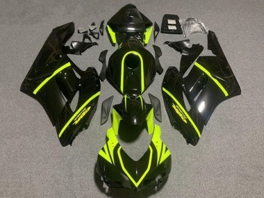 2004-2005 Glossy Black High Viz Yellow Stripe Honda CBR1000RR Motorcycle Fairings Australia