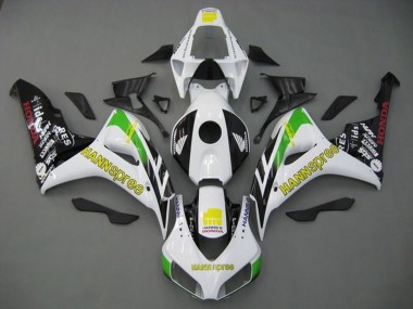 2006-2007 White Green Yellow Glossy Black Hannspree Honda CBR1000RR Motorcycle Fairings Australia
