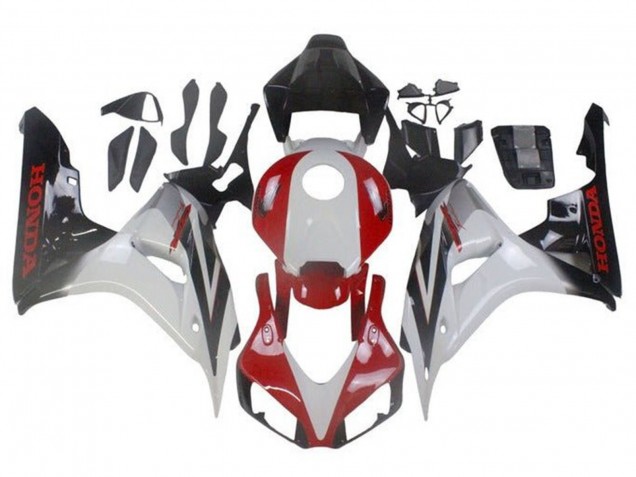 2006-2007 White Red Glossy Black Fade Honda CBR1000RR Motorcycle Fairings Australia